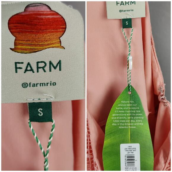 Farm Rio Guipure Lace Tiered Skirt Light Pink Size Small - Picture 6 of 16